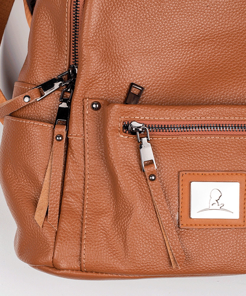 Women's Genuine Leather Front Pocket Backpack